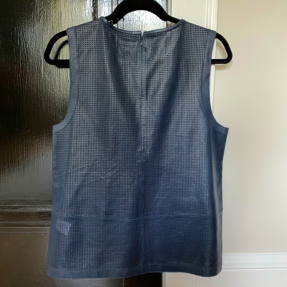 J. Crew Navy 100% Leather Tank top